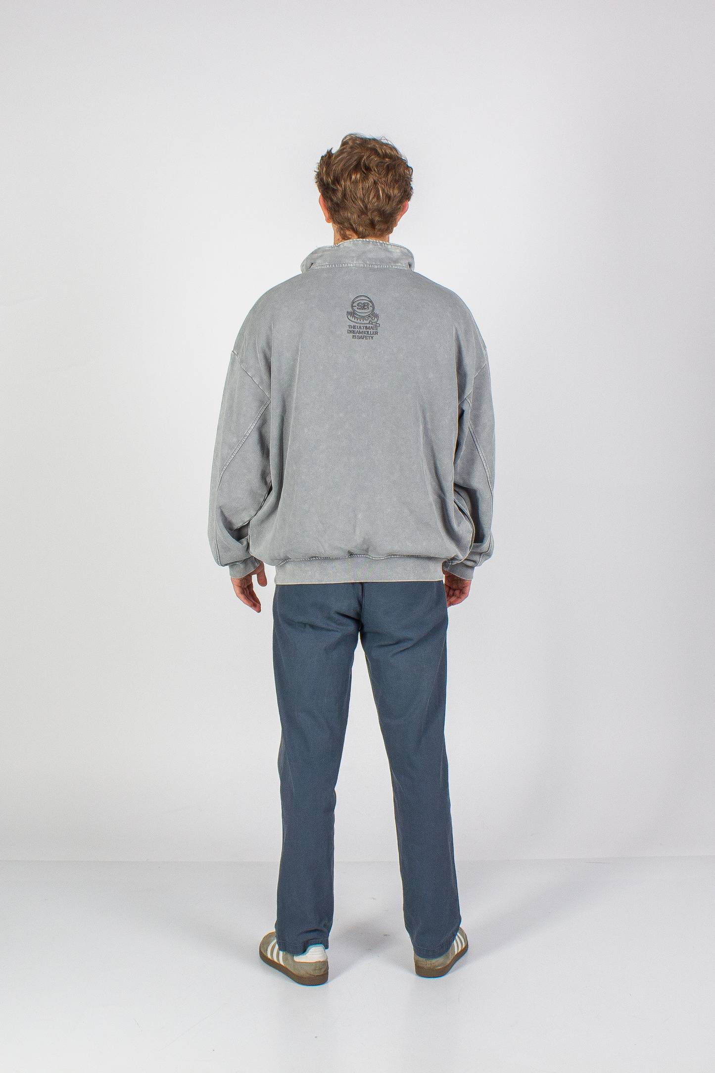 WASHED MOONDUST GREY "SAFE" HALF-ZIP