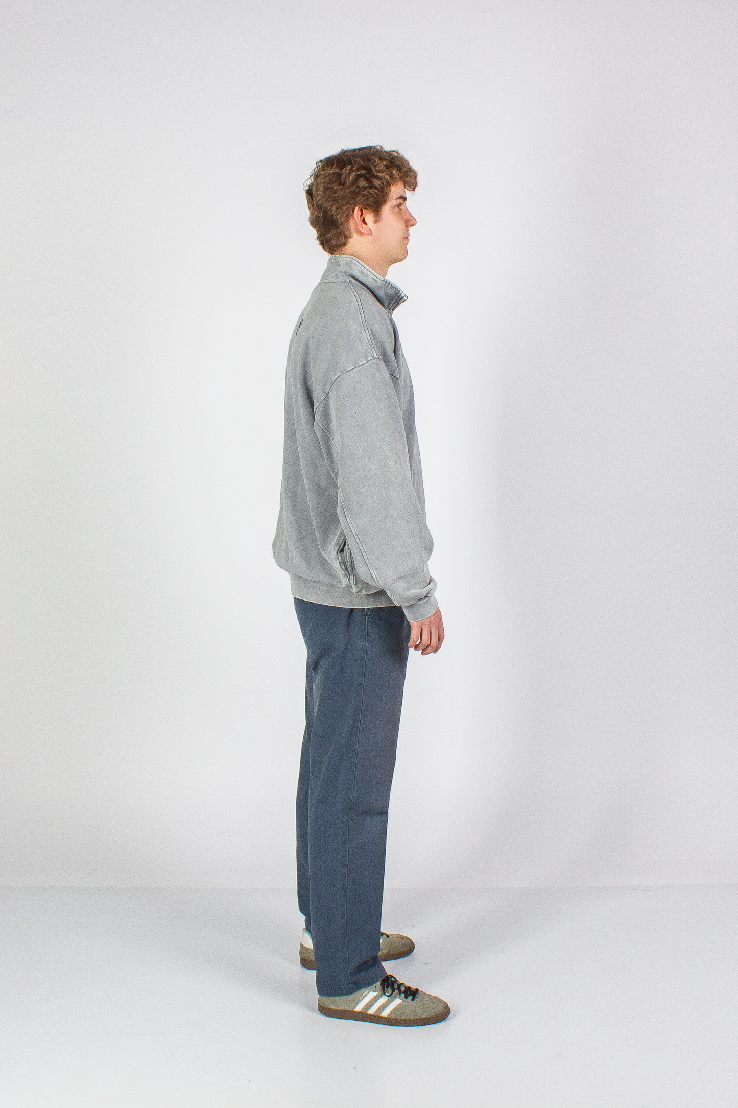 WASHED MOONDUST GREY "SAFE" HALF-ZIP
