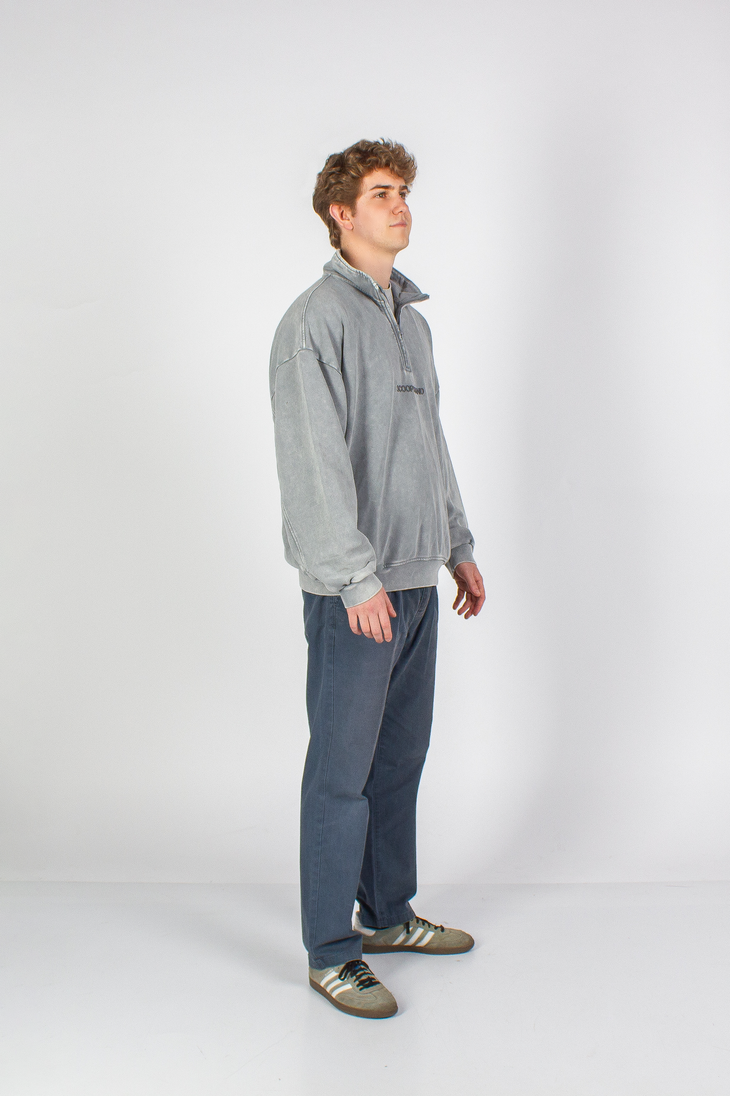 WASHED MOONDUST GREY "SAFE" HALF-ZIP