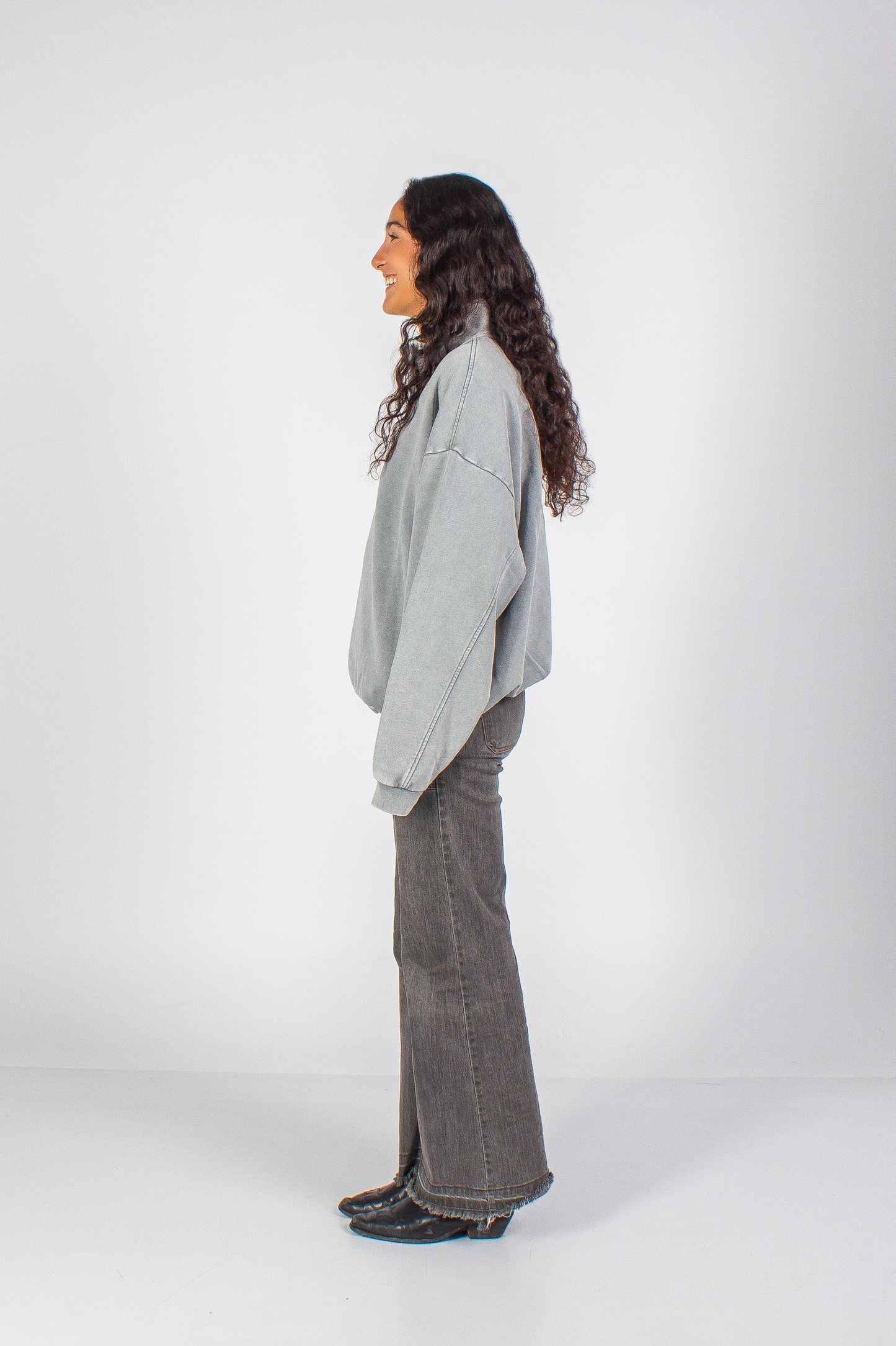 WASHED MOONDUST GREY "SAFE" HALF-ZIP