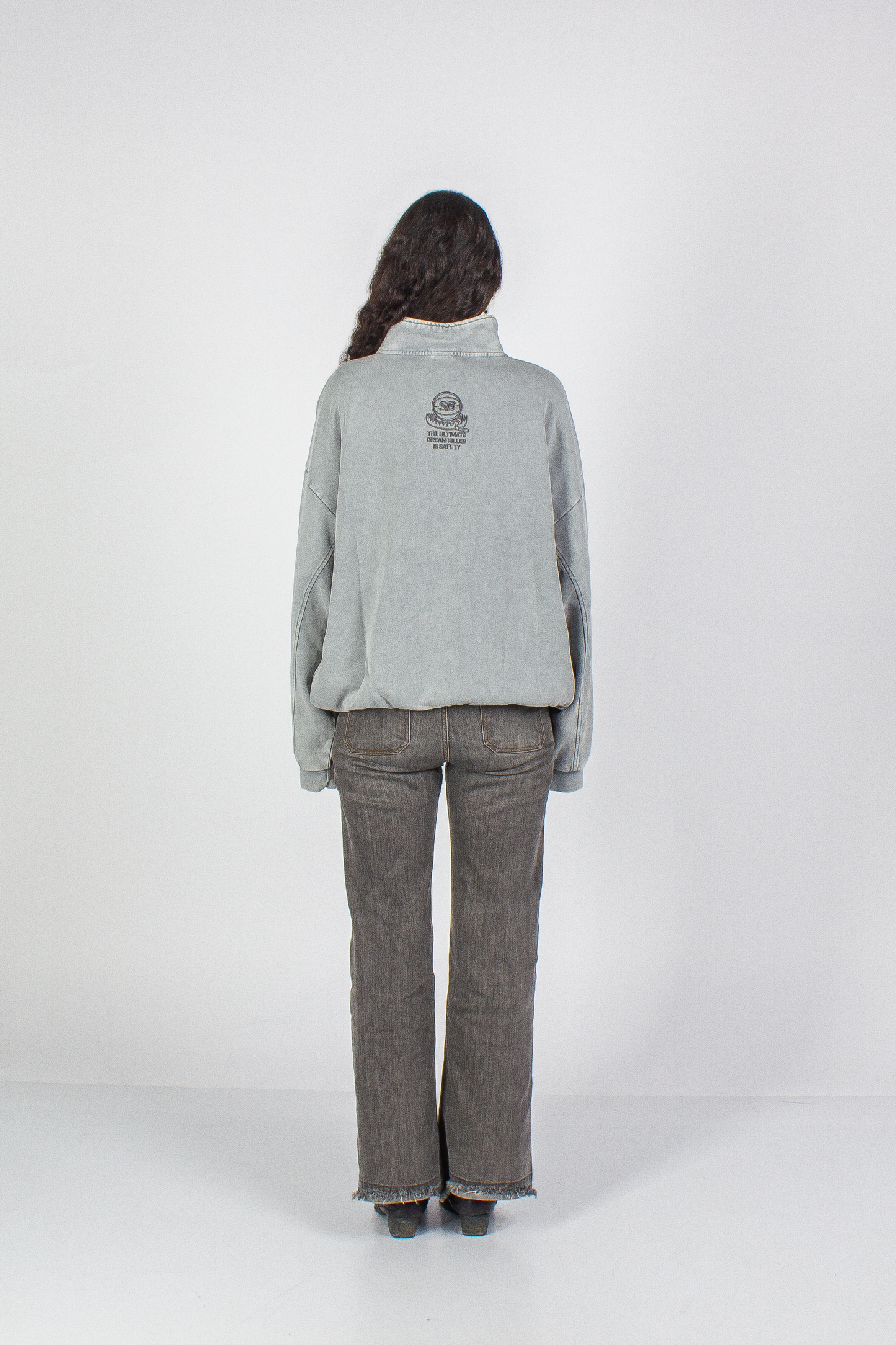 WASHED MOONDUST GREY "SAFE" HALF-ZIP