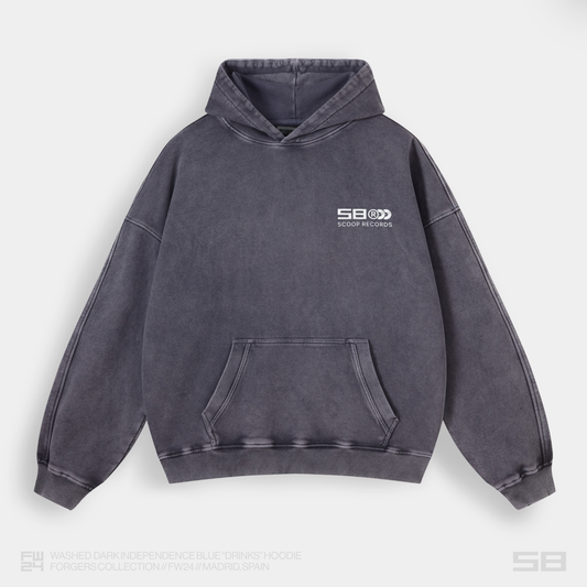 WASHED DARK INDEPENDENCE "SCOOP RECORDS" HOODIE