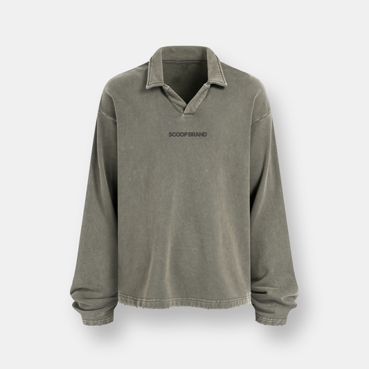 SAFE RUST GREEN POLO SWEATER