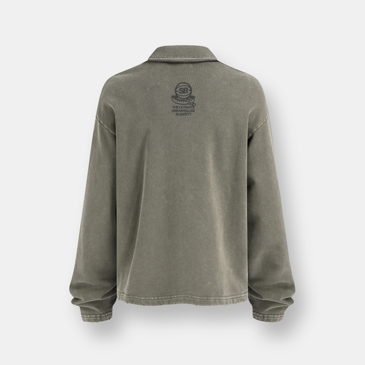 SAFE RUST GREEN POLO SWEATER