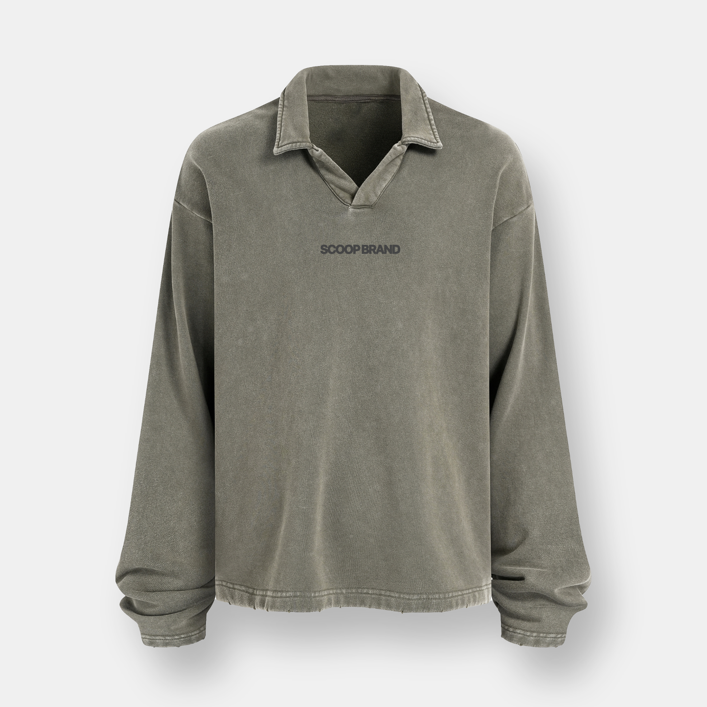 WASHED RUST GREEN "SAFE" POLO SWEATER