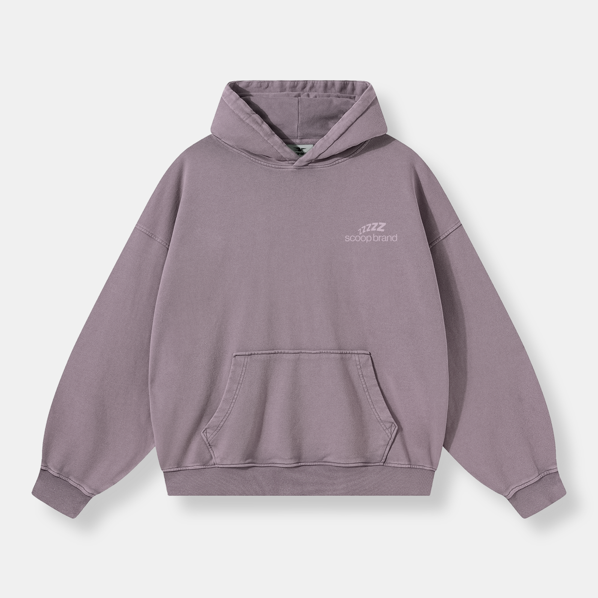 "PURPLE LIGHTS" WASHED MAUVE OVERSIZED HOODIE