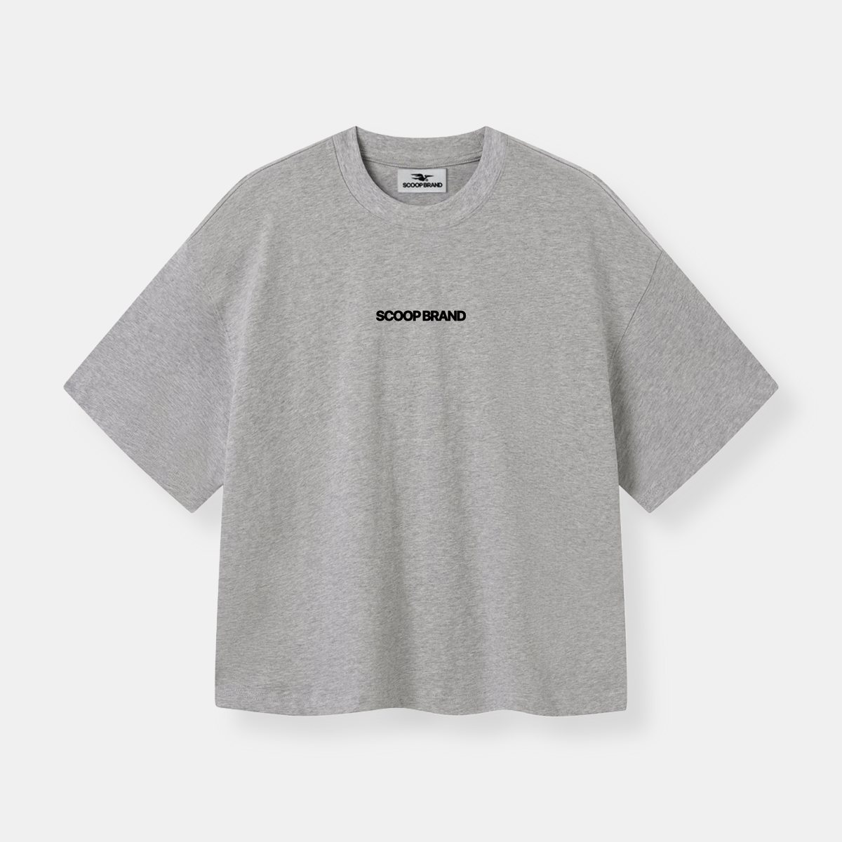 LOGO HEATHER GREY CROPPED TEE