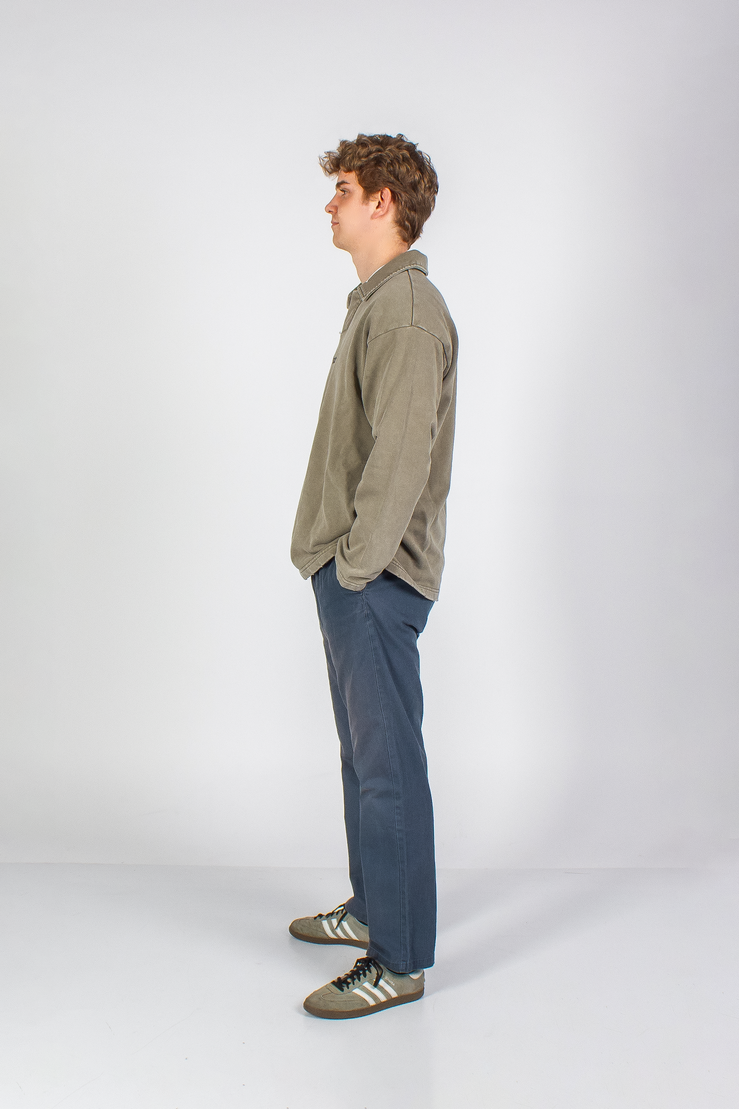 WASHED RUST GREEN "SAFE" POLO SWEATER