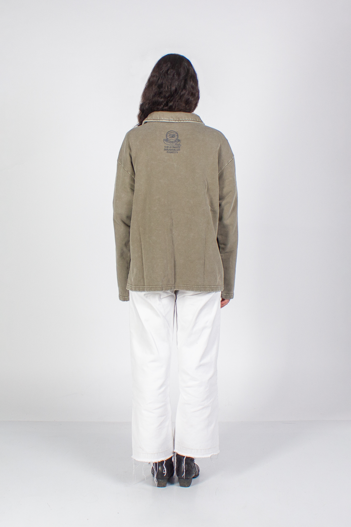 WASHED RUST GREEN "SAFE" POLO SWEATER