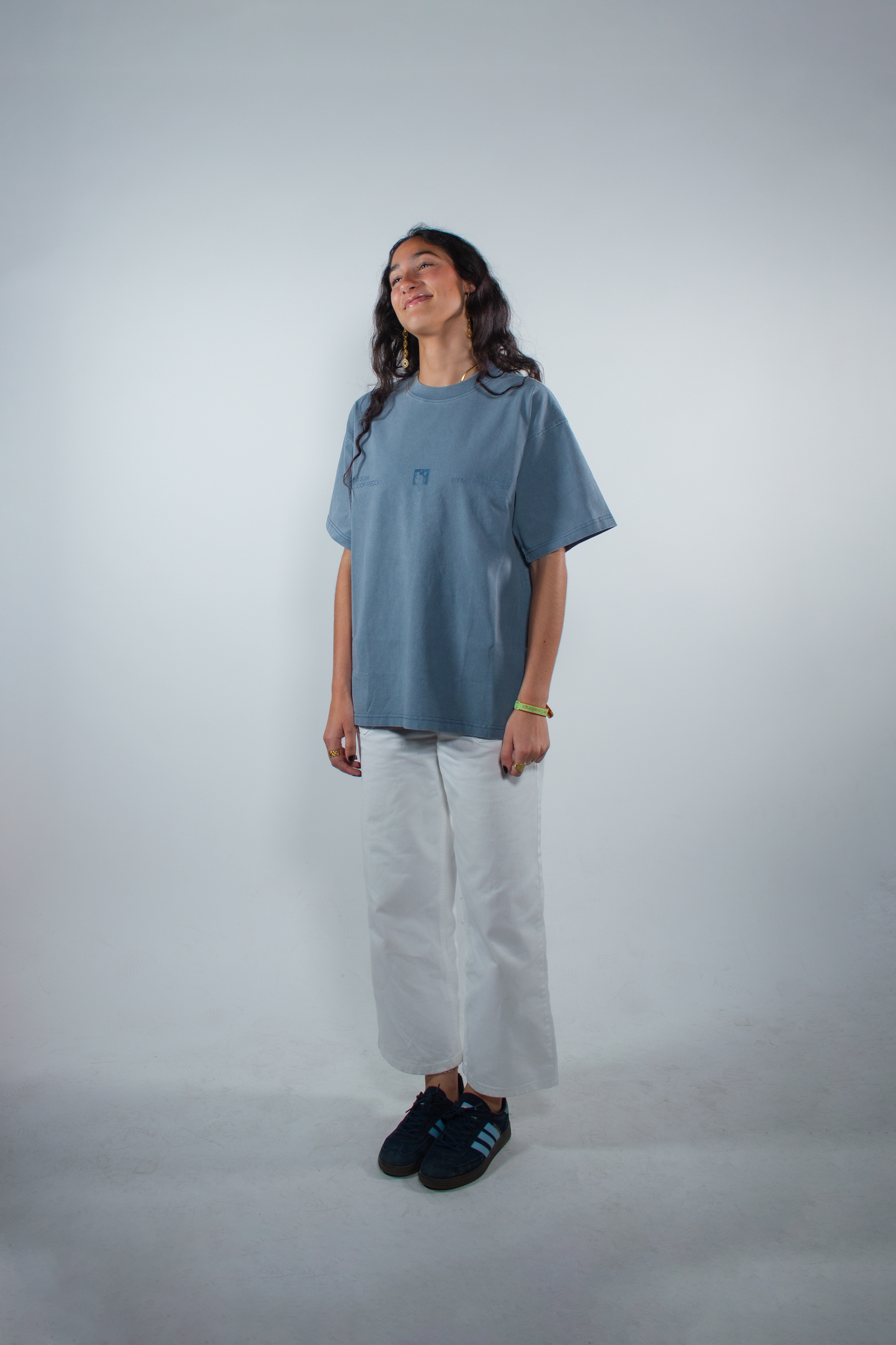 WASHED SLATE BLUE "EVERYDAY CUSTOMS" OVERSIZED TEE