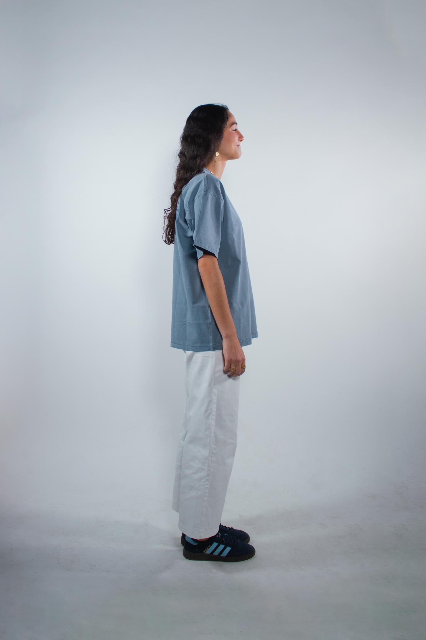 WASHED SLATE BLUE "EVERYDAY CUSTOMS" OVERSIZED TEE