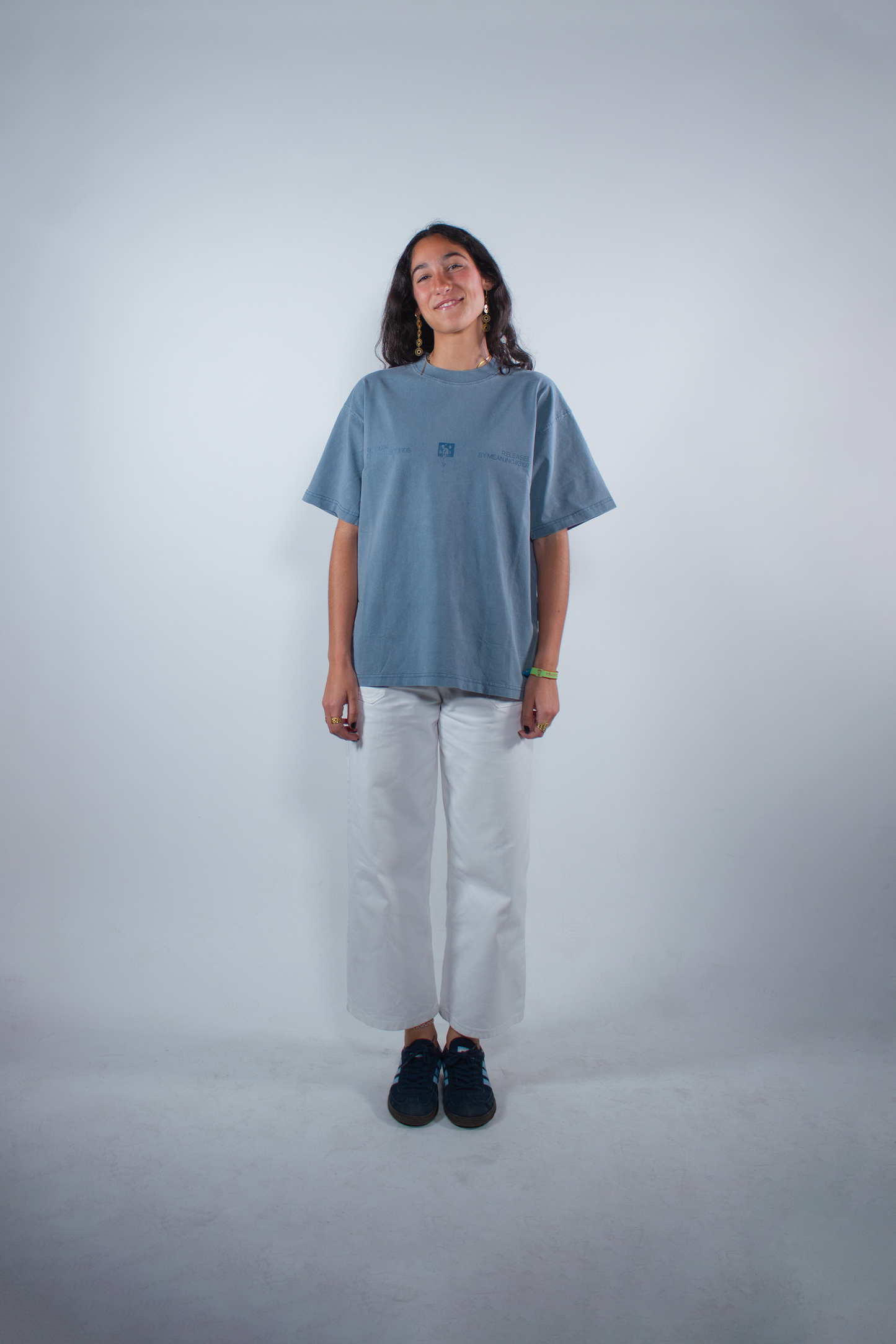 WASHED SLATE BLUE "EVERYDAY CUSTOMS" OVERSIZED TEE