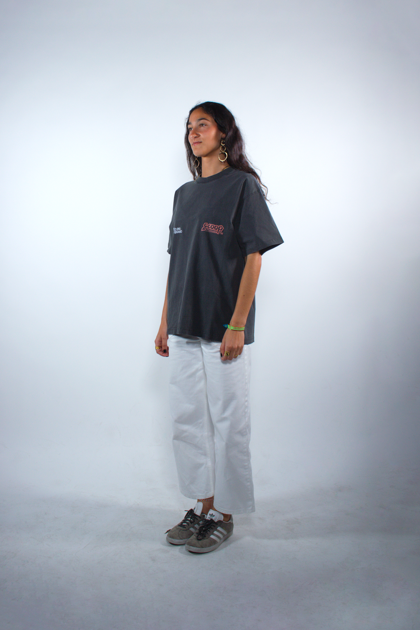 WASHED SHADOW GREY "INERCIA" OVERSIZED TEE