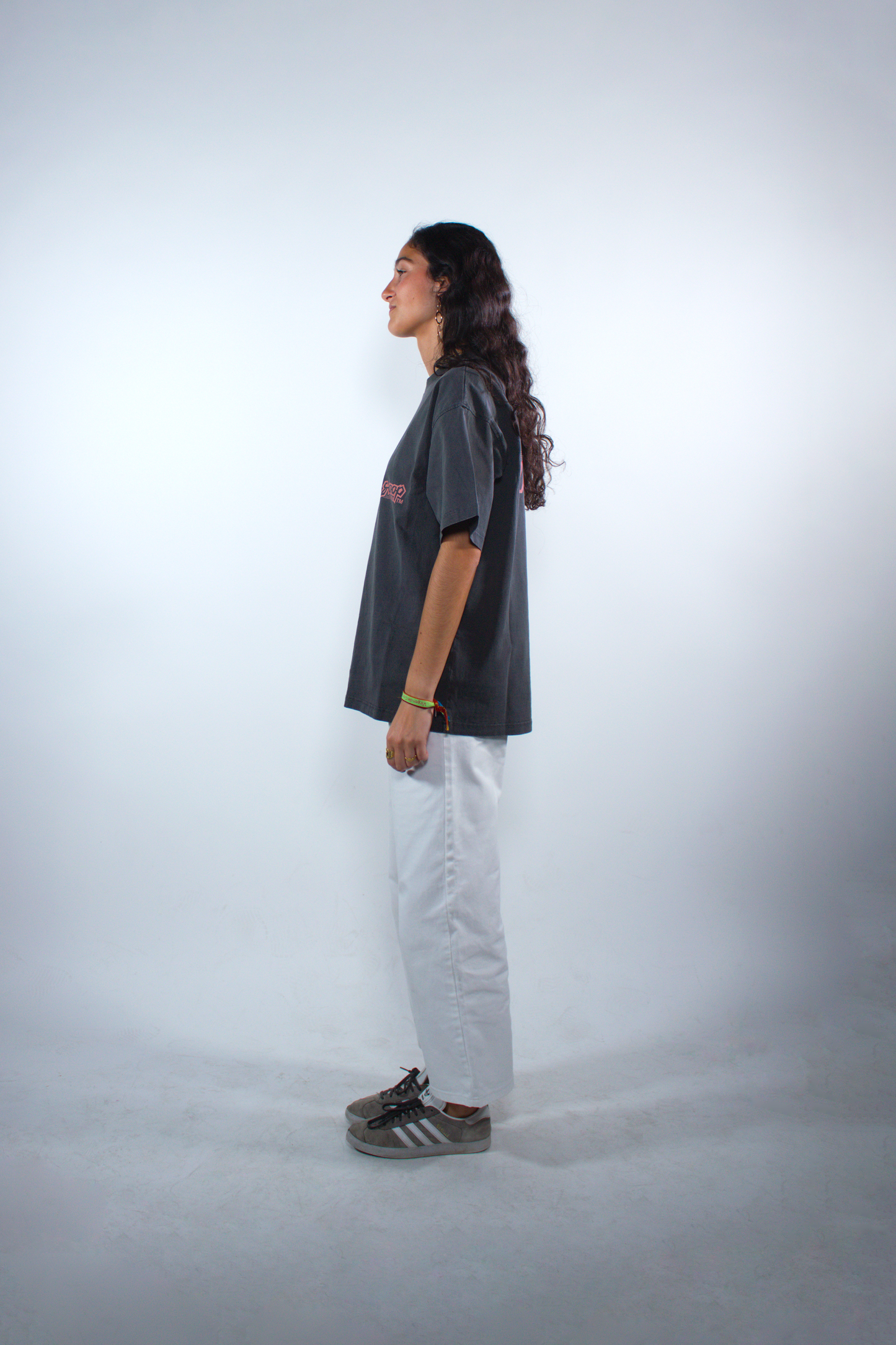 WASHED SHADOW GREY "INERCIA" OVERSIZED TEE