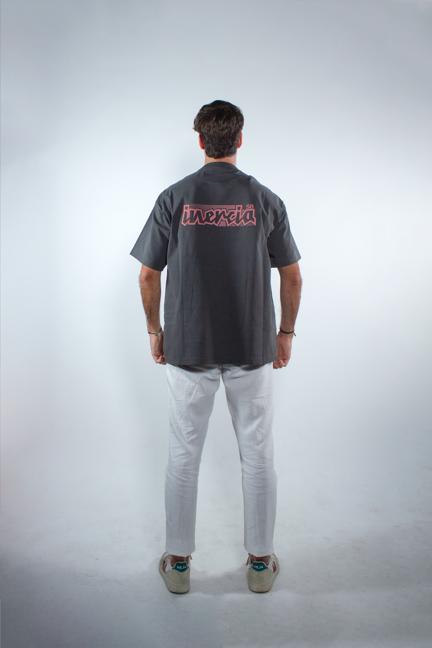 WASHED SHADOW GREY "INERCIA" OVERSIZED TEE