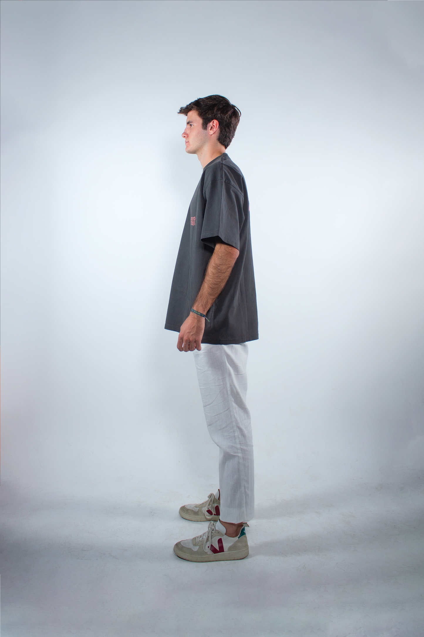 WASHED SHADOW GREY "INERCIA" OVERSIZED TEE