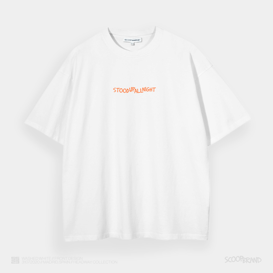 WASHED WHITE "STOOD UP ALL NIGHT" OVERSIZED TEE