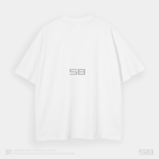 WASHED WHITE “SB” OVERSIZED TEE
