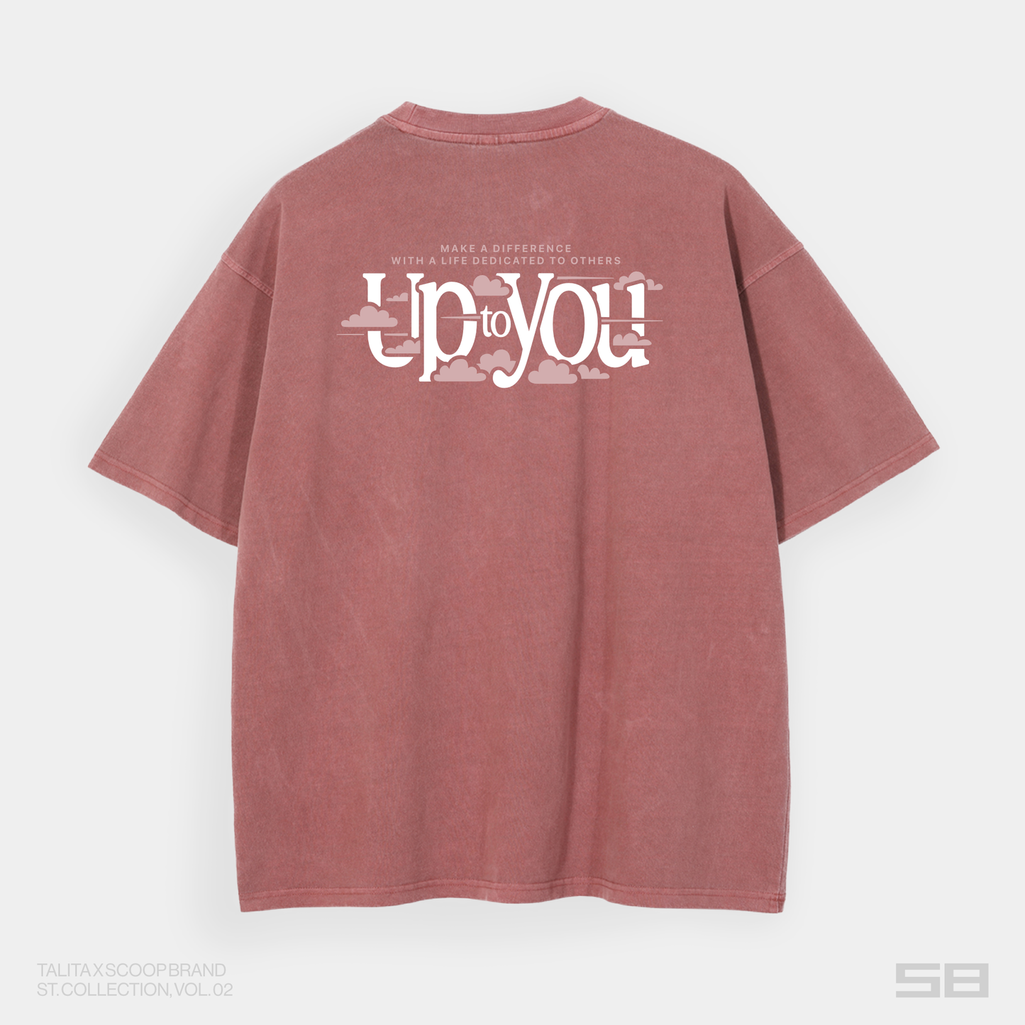 TALITA X SCOOP BRAND "UP TO YOU" OVERSIZED WASHED RED BRICK TEE
