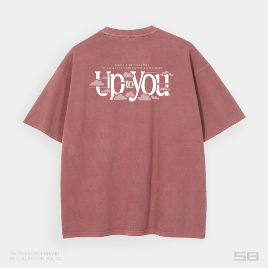 TALITA X SCOOP BRAND "UP TO YOU" OVERSIZED WASHED RED BRICK TEE
