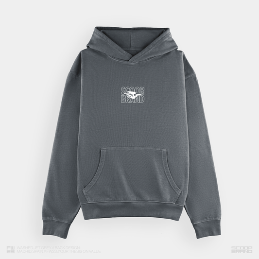 JET GREY "BENDITO PROBLEMA" OVERSIZED HOODIE