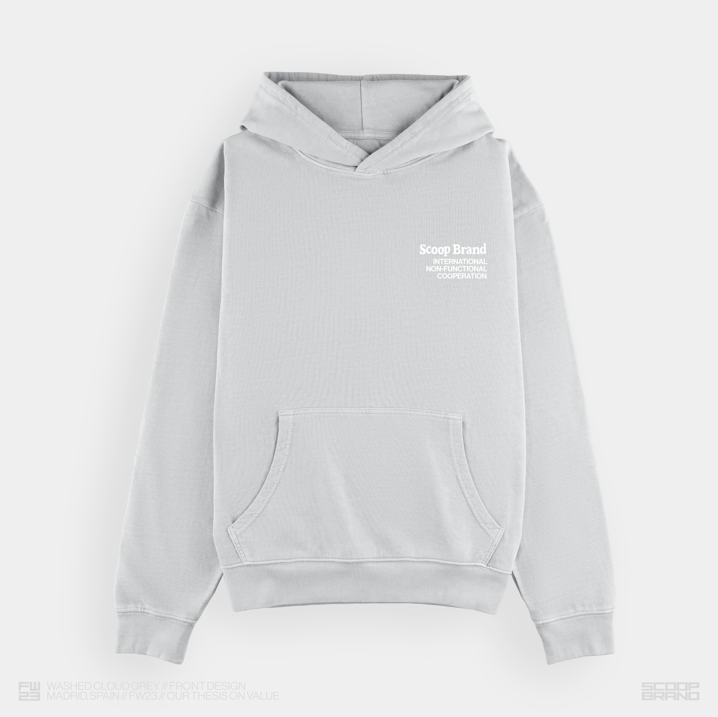 MOONDUST GREY "NON-FUNCTIONAL" OVERSIZED HOODIE