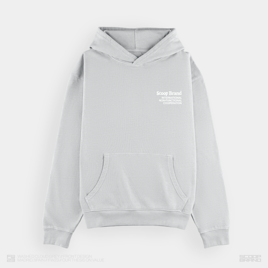MOONDUST GREY "NON-FUNCTIONAL" OVERSIZED HOODIE