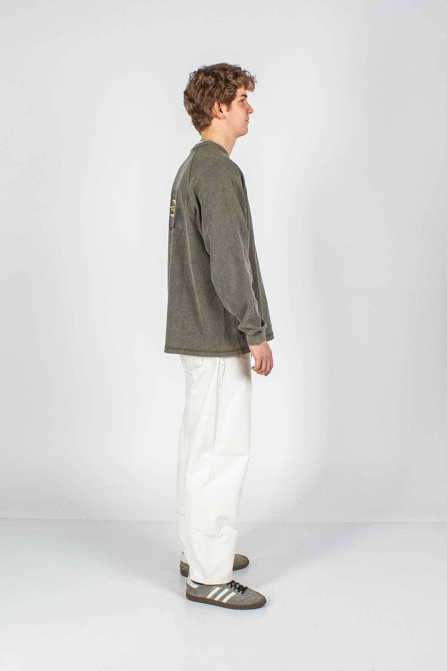 "BENDITO PROBLEMA" WASHED DULL BROWN WAFFLE THICKSLEEVE