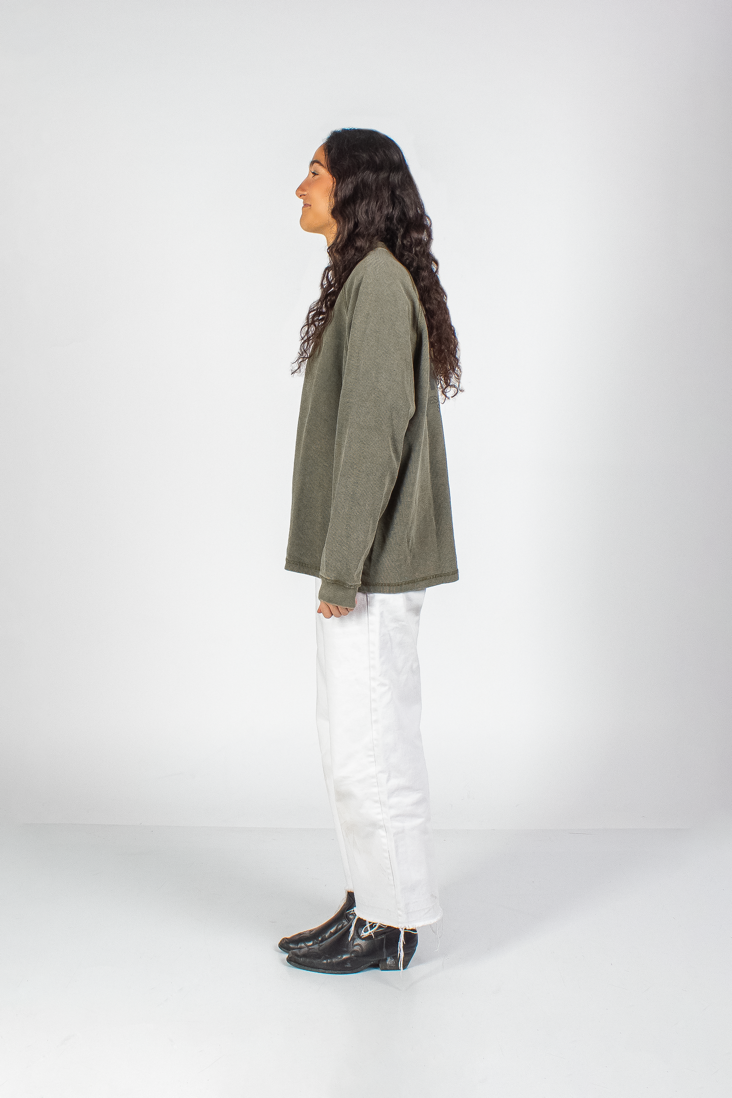 "BENDITO PROBLEMA" WASHED DULL BROWN WAFFLE THICKSLEEVE