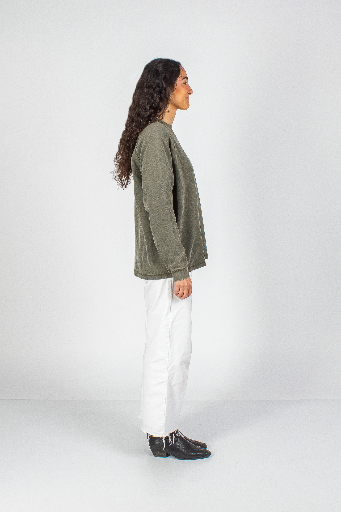 "BENDITO PROBLEMA" WASHED DULL BROWN WAFFLE THICKSLEEVE