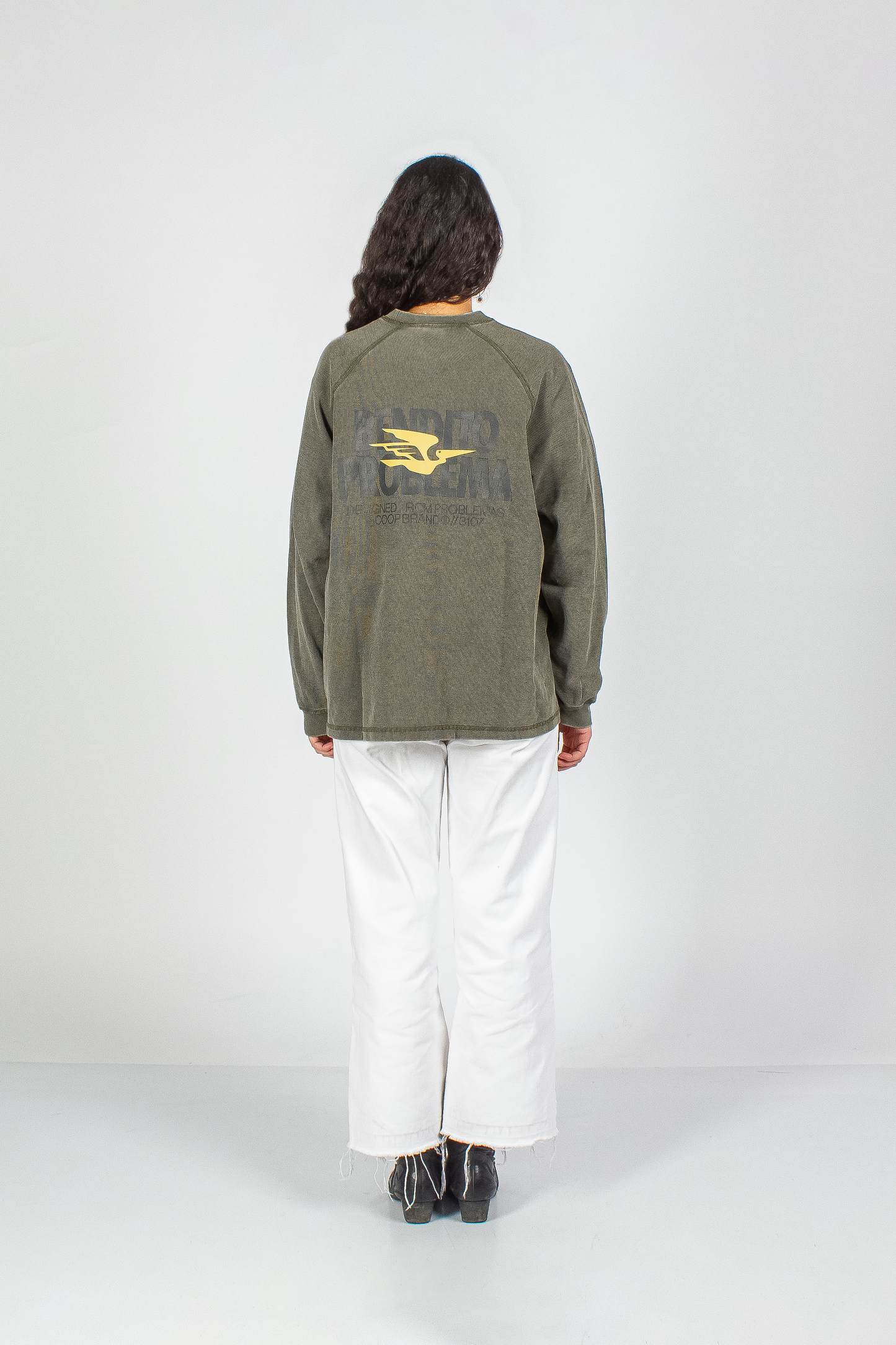 "BENDITO PROBLEMA" WASHED DULL BROWN WAFFLE THICKSLEEVE