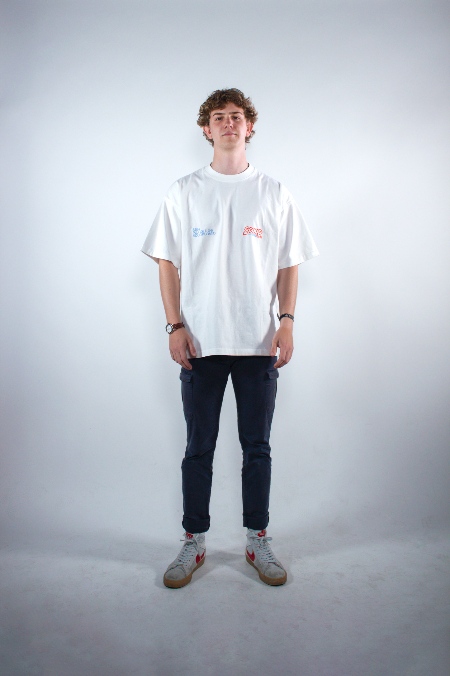 WASHED WHITE "INERCIA" OVERSIZED TEE