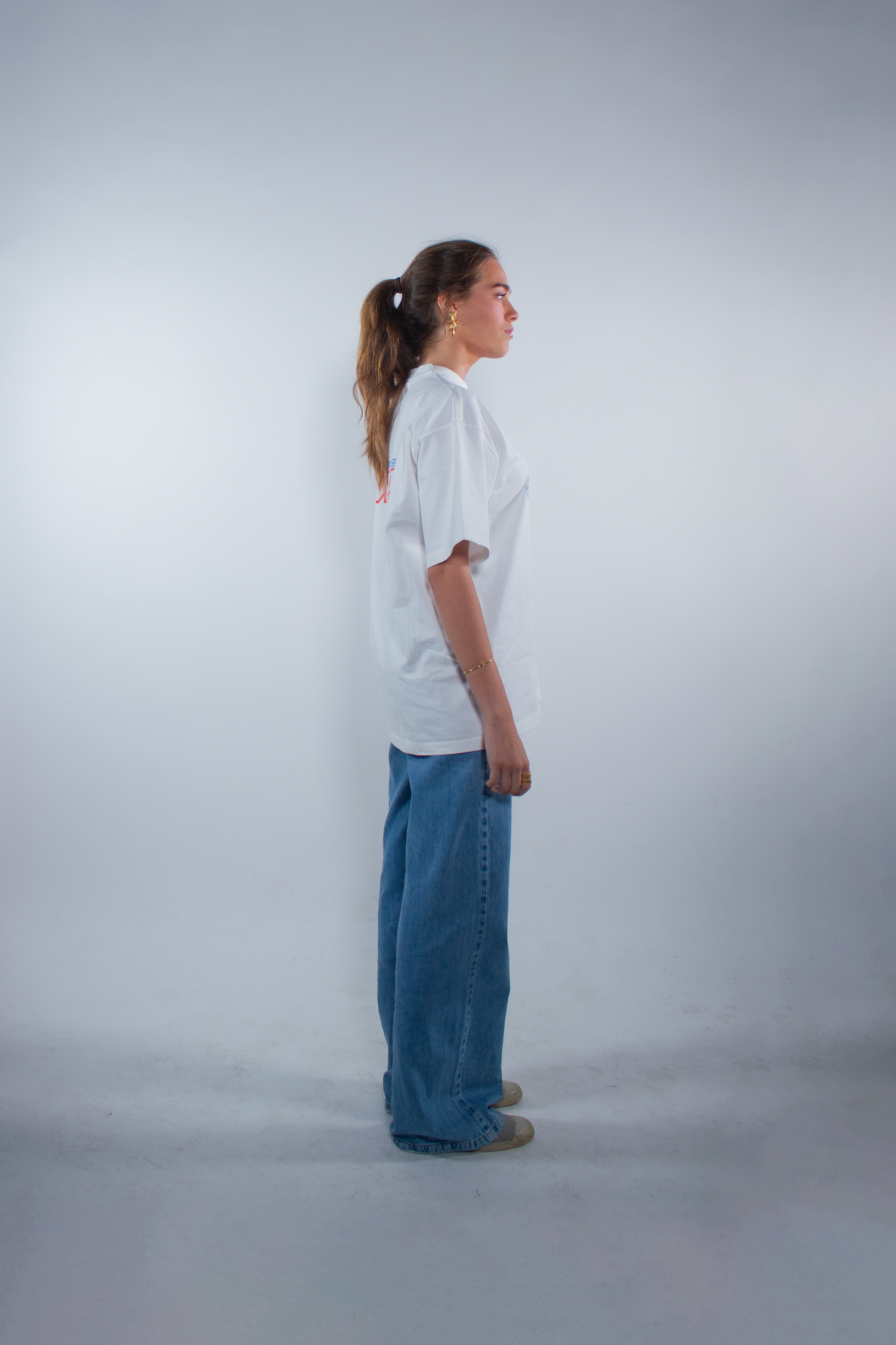 WASHED WHITE "INERCIA" OVERSIZED TEE