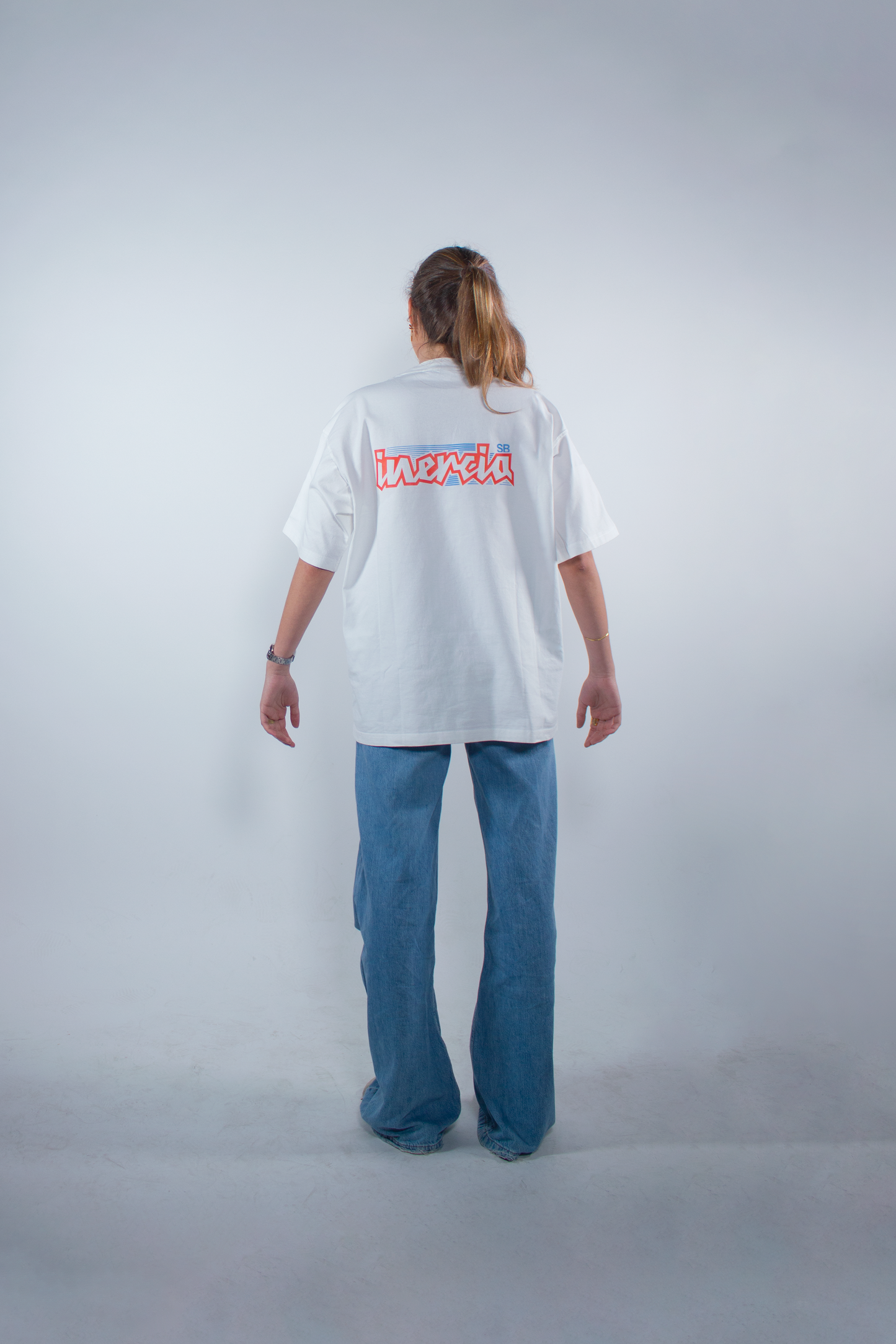 WASHED WHITE "INERCIA" OVERSIZED TEE