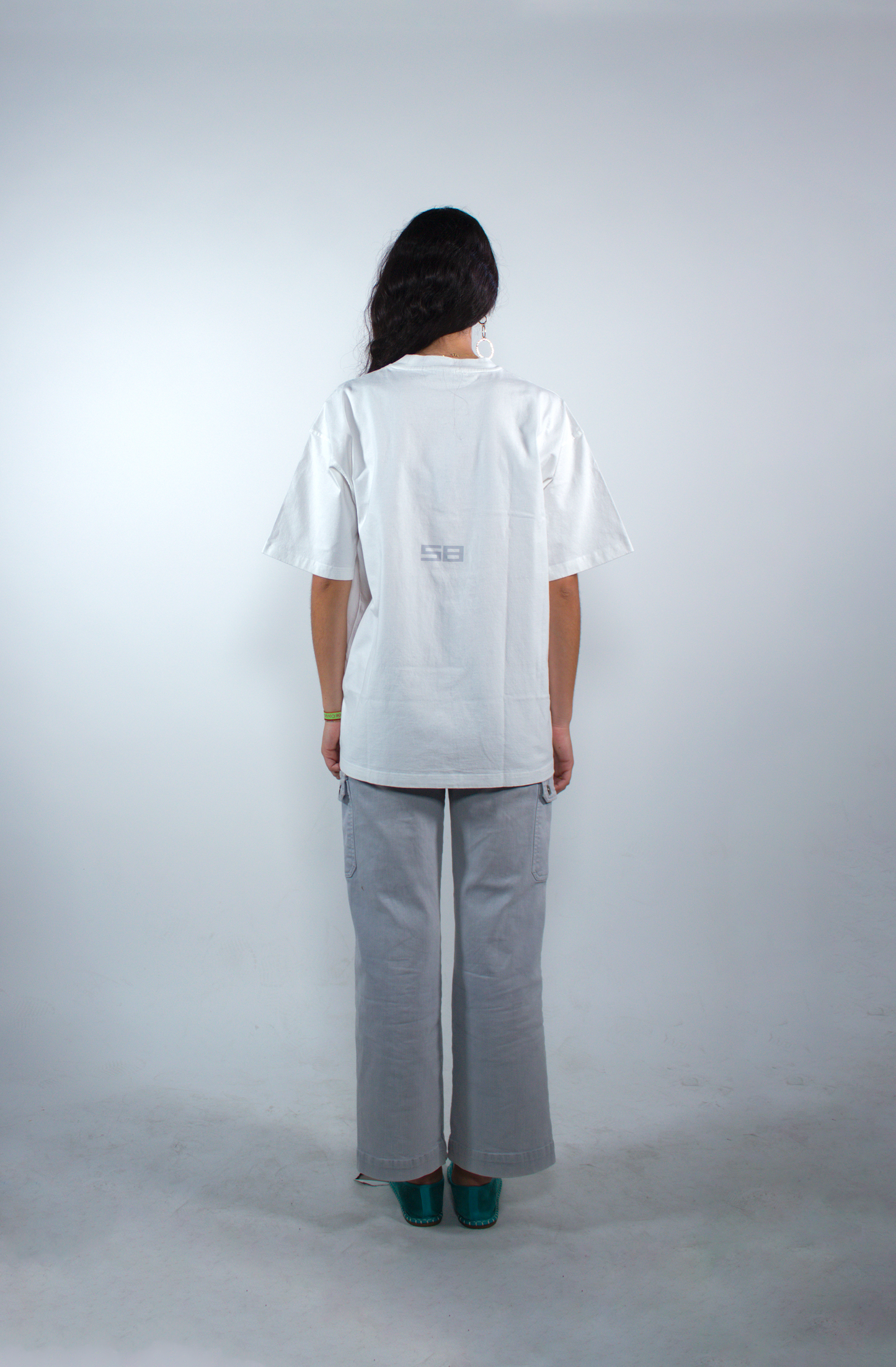 WASHED WHITE “SB” OVERSIZED TEE